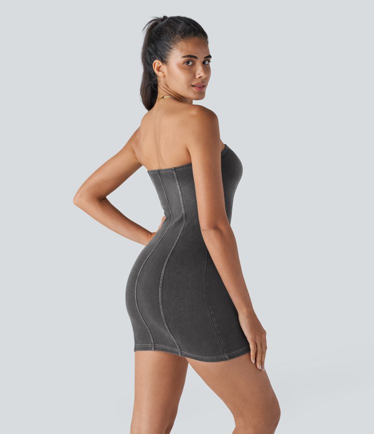 Halara Flex™ Tube Bodycon Denim Mini Casual Dress