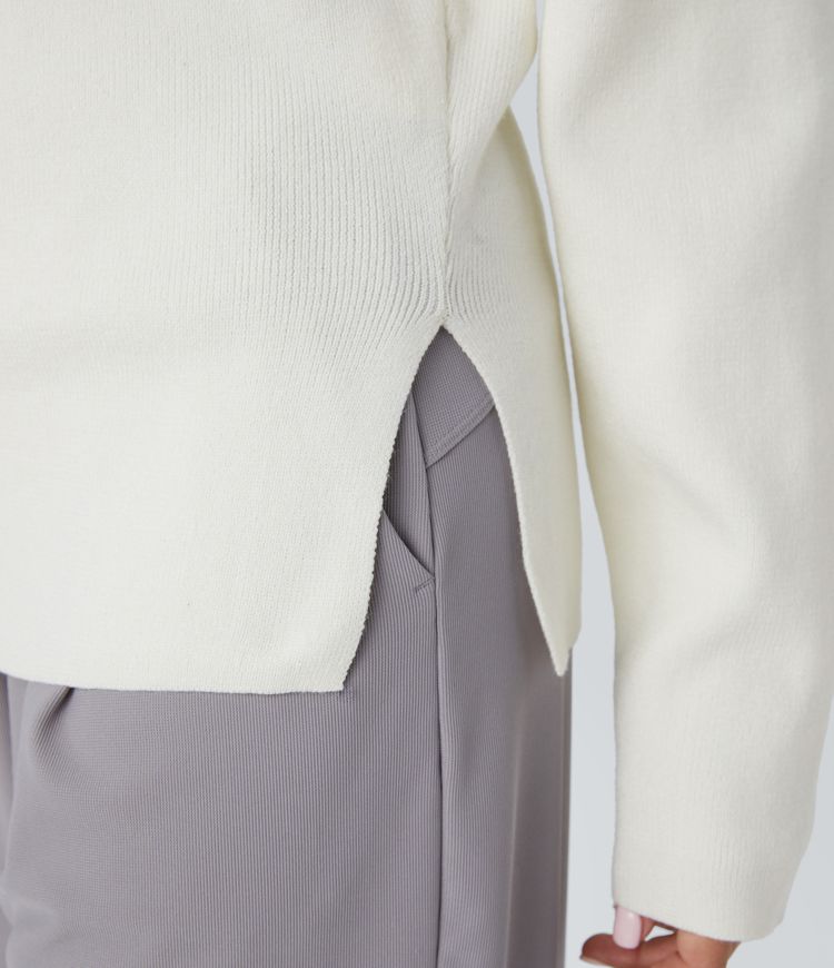 Off Shoulder Long Sleeve Work Sweater