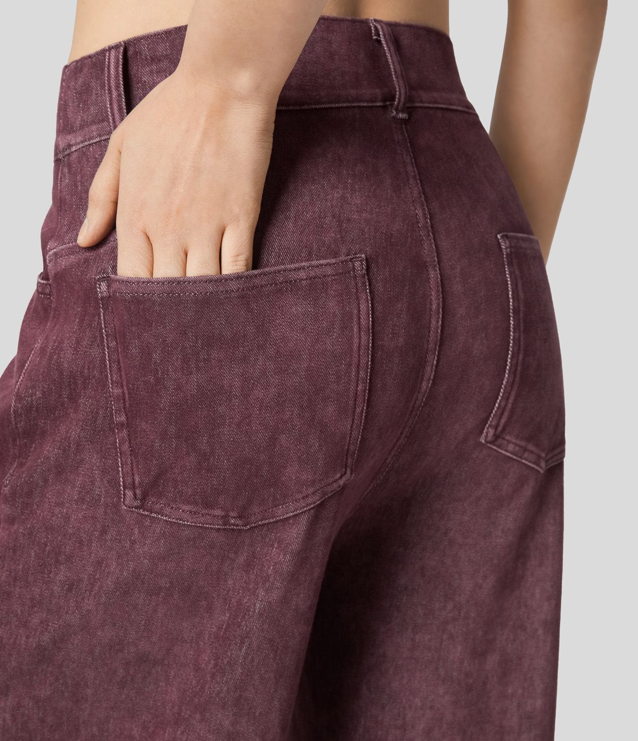 Halara Flex™ Mid Rise Multiple Pockets Colorful Stretchy Knit Casual Tapered Jeans