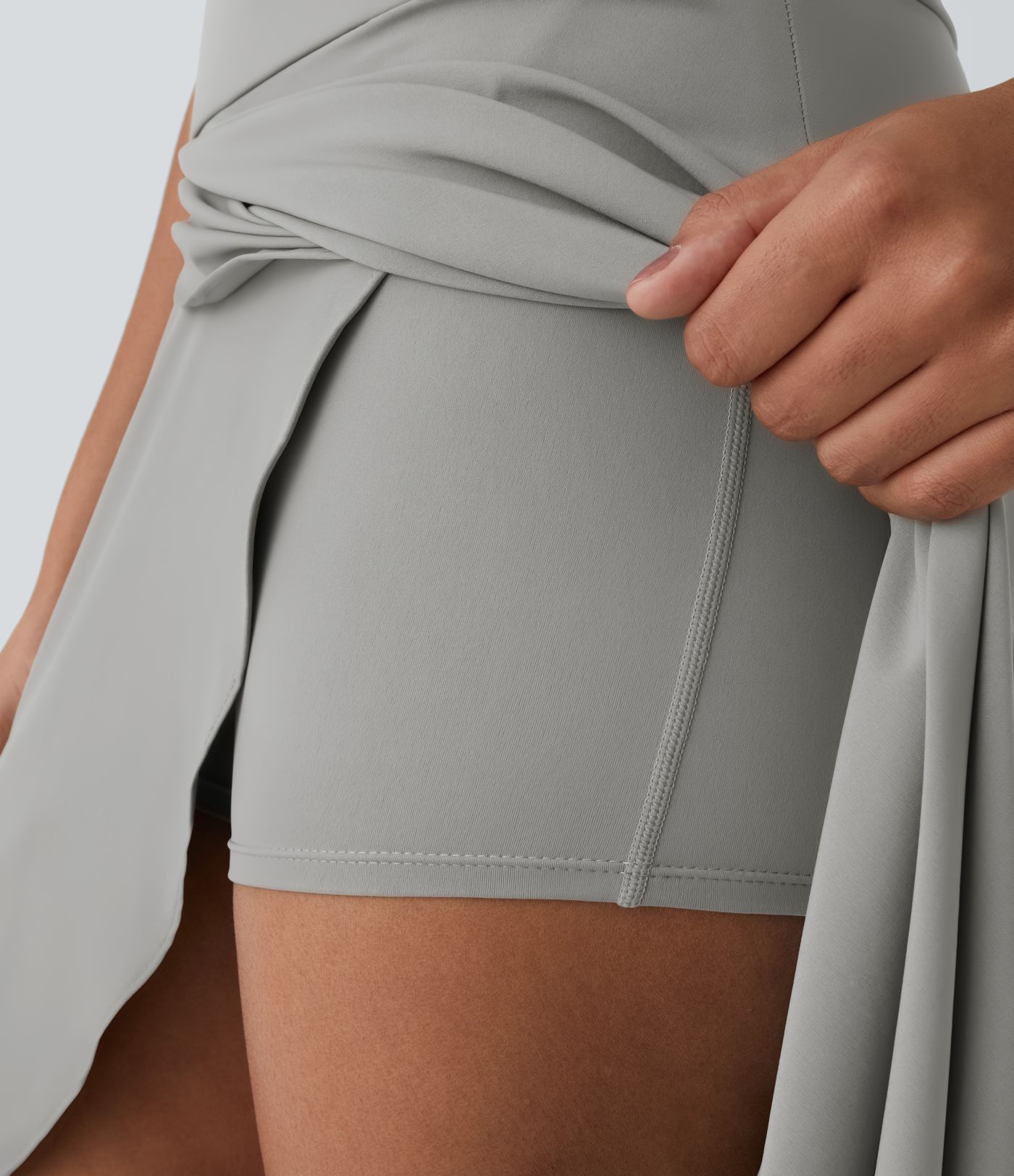 Breezeful™ High Waisted High Low Ruffle 2-in-1 Flowy Quick Dry Casual Regular Maxi Skirt