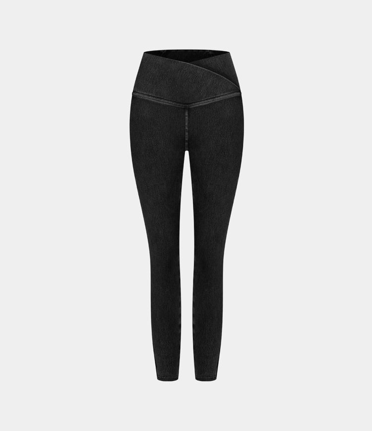 Leggings Halara Flex™ Denim oficina mezclilla elástico lavado bolsillo lateral cruzado