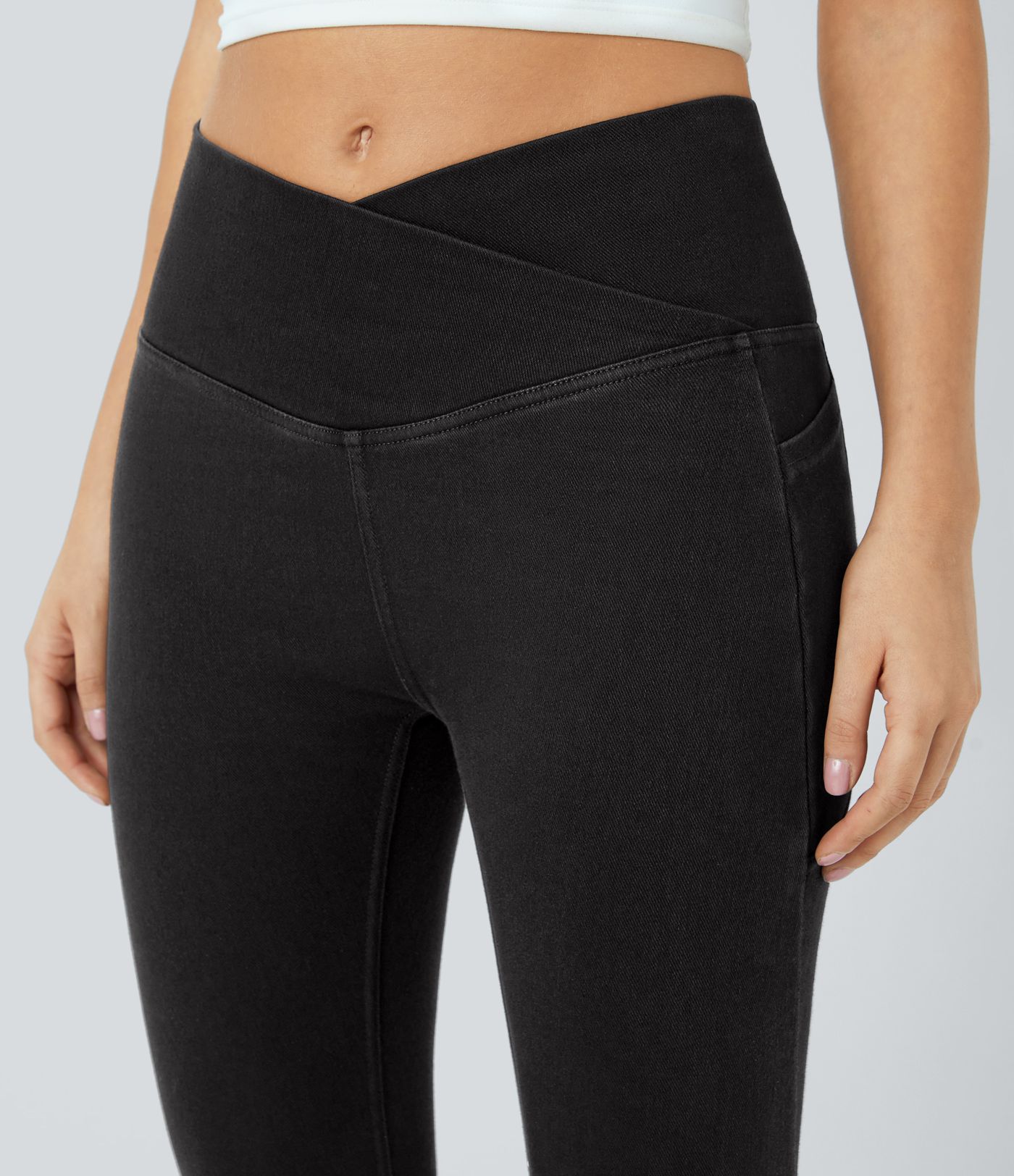 Leggings de Travail en Jean Lavé avec Poche Crossover Halara Flex™