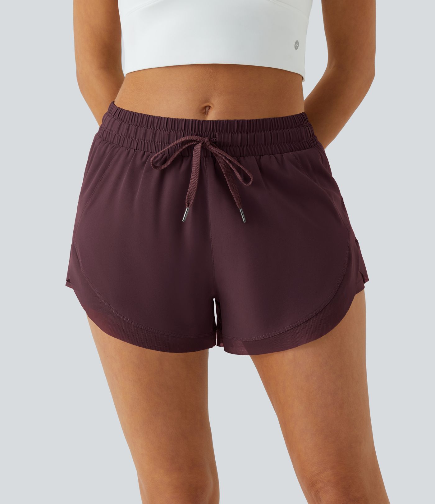 Shorts Running 7,5cm 2 en1 Taille Mi-Haute Cordon de Serrage Empiècement Mesh Contrastant 