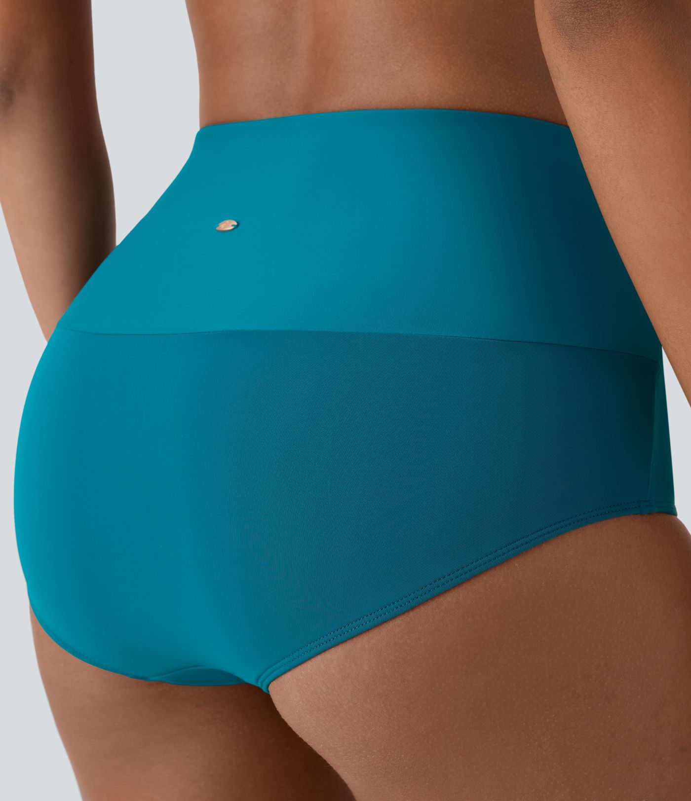 Braga de Bikini Socinched de Cintura Alta con Control de Abdomen y Pliegues