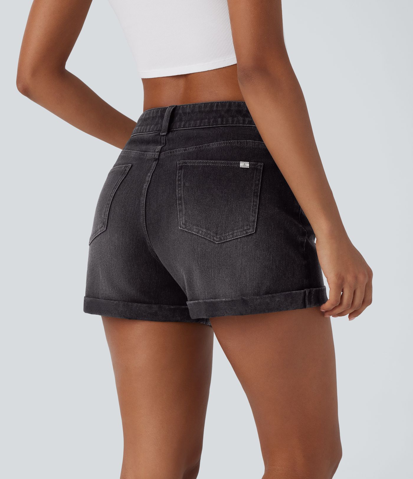 Halara Flex™ Mid Rise Zipper Pockets Denim Women Mini Casual Shorts 3''