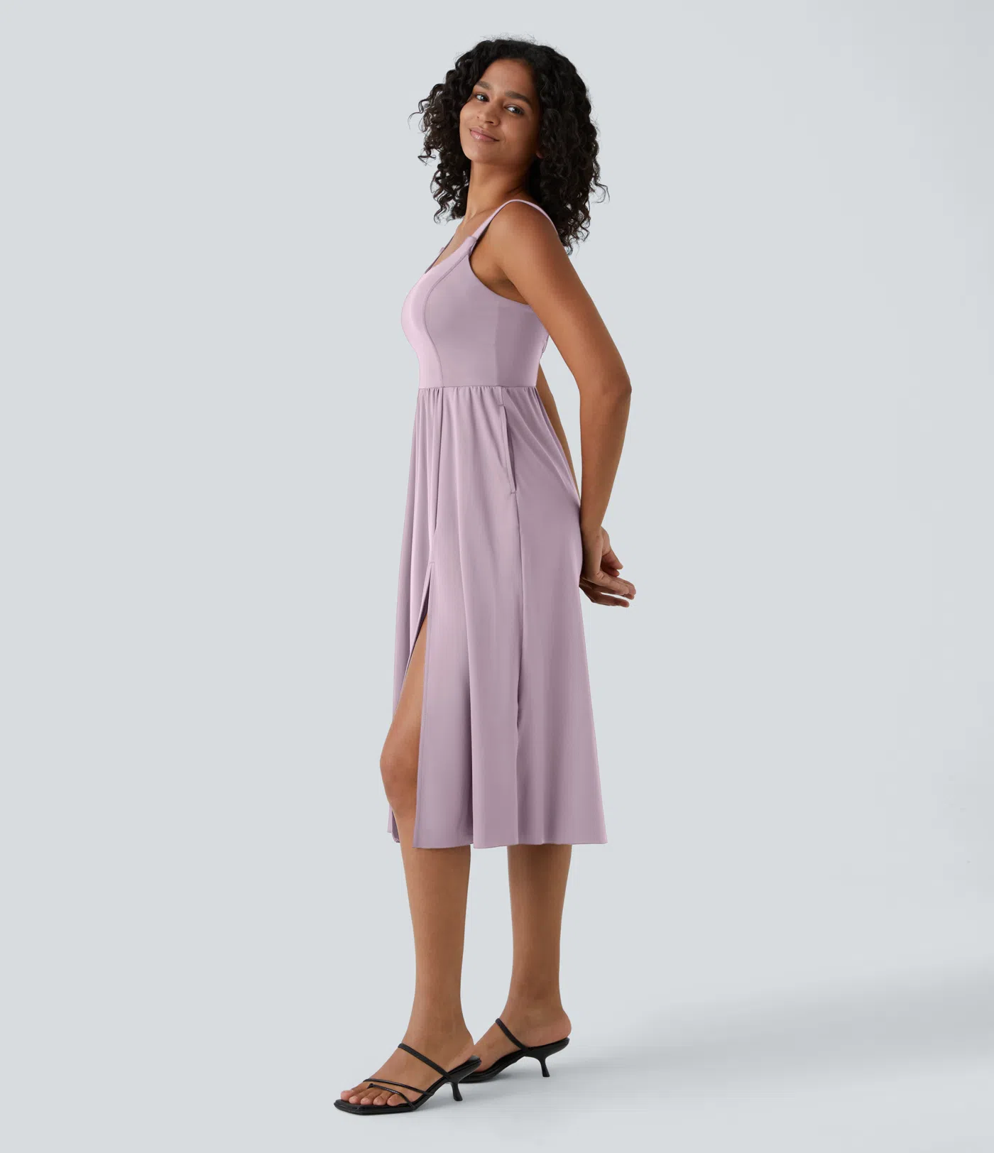 Padded Midi Casual Dress A-C Cups