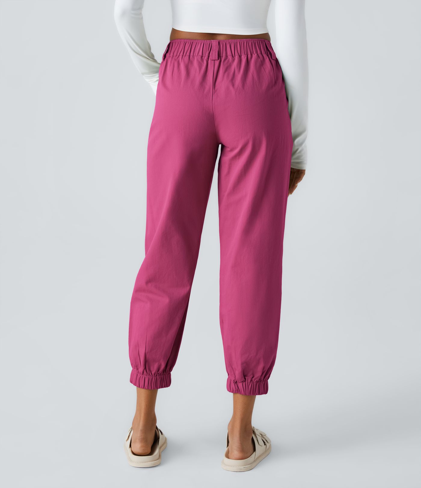 Mid Rise Casual Joggers with Pockets