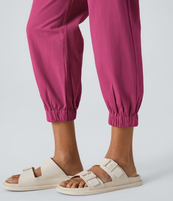 Mid Rise Casual Joggers with Pockets