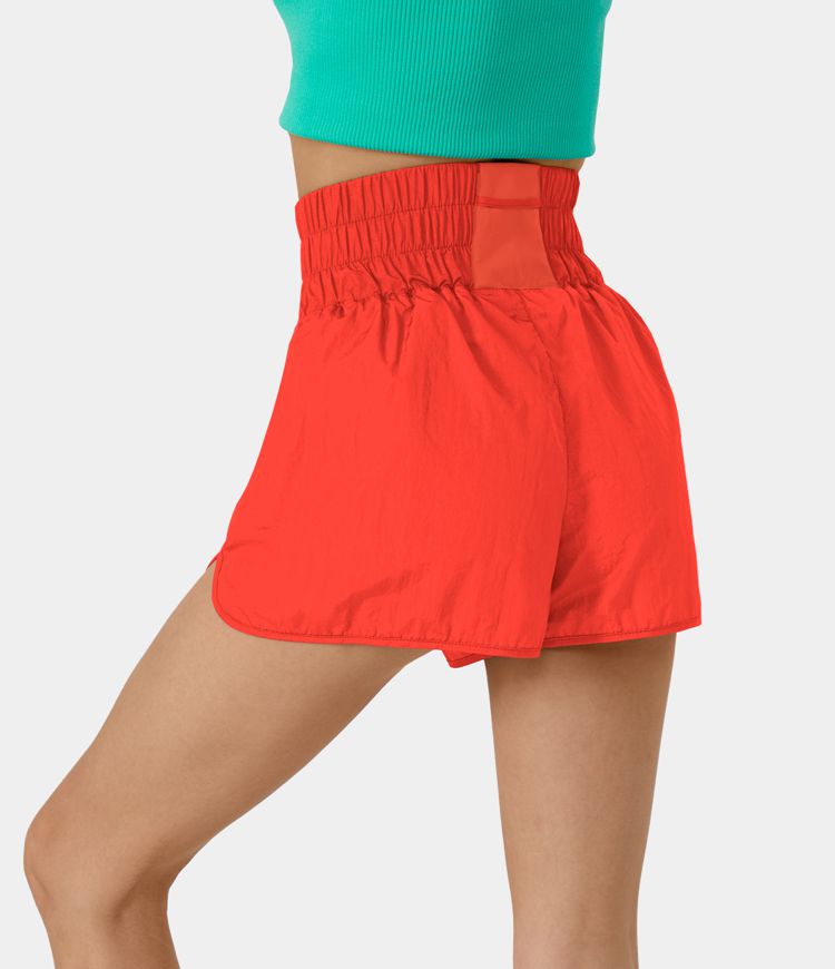 Lässige 2-in-1-Shorts mit super hoher Taille und geteiltem Saum