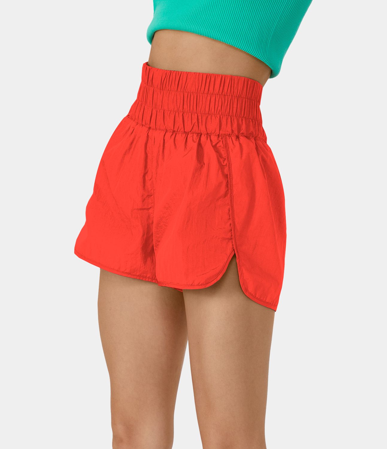 Lässige 2-in-1-Shorts mit super hoher Taille und geteiltem Saum