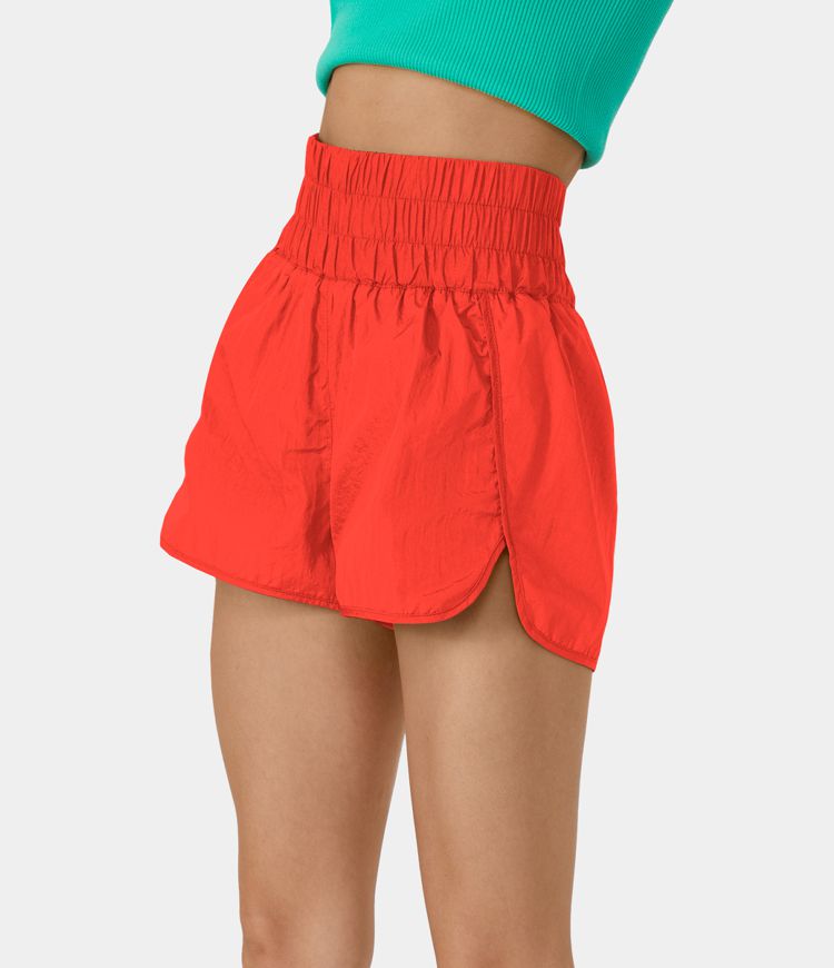 Lässige 2-in-1-Shorts mit super hoher Taille und geteiltem Saum