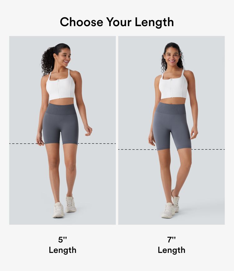 Seamless Flow High Waisted Scrunch Yoga Biker Shorts 7''