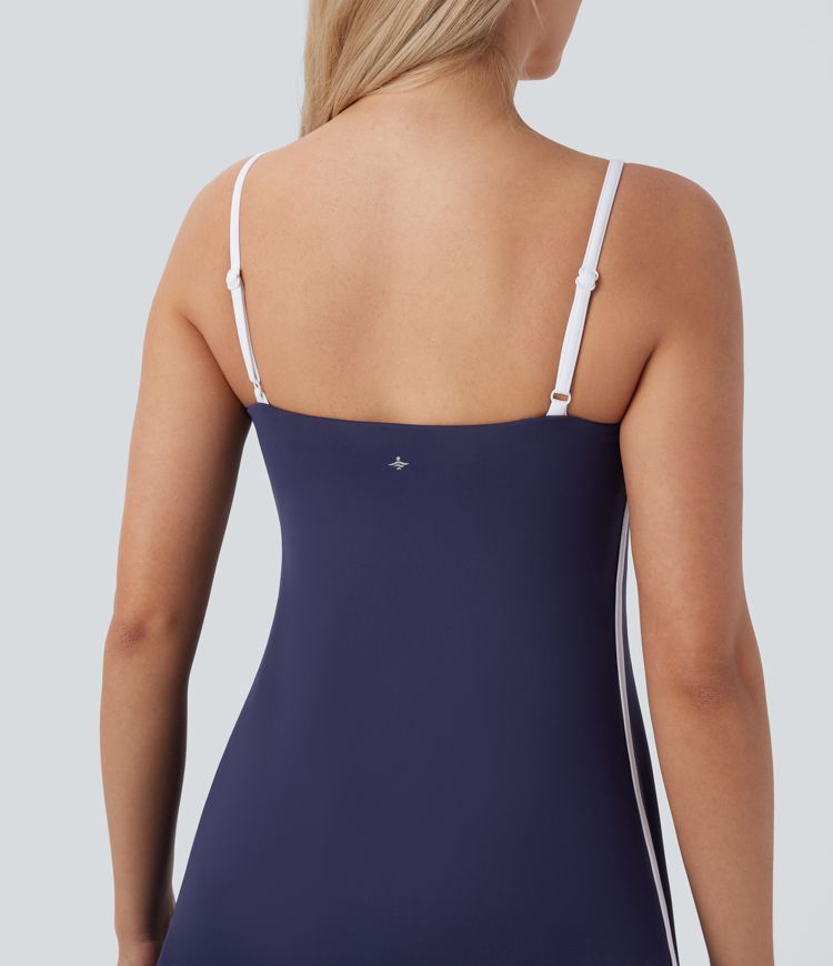 SoftlyZero™ QuickDry Color Block 2-in-1 Pocket Mini Yoga Active Dress-Easy Peezy