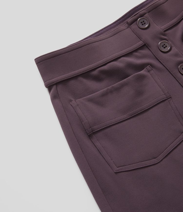 High Waisted Pockets Straight Leg Casual Pants