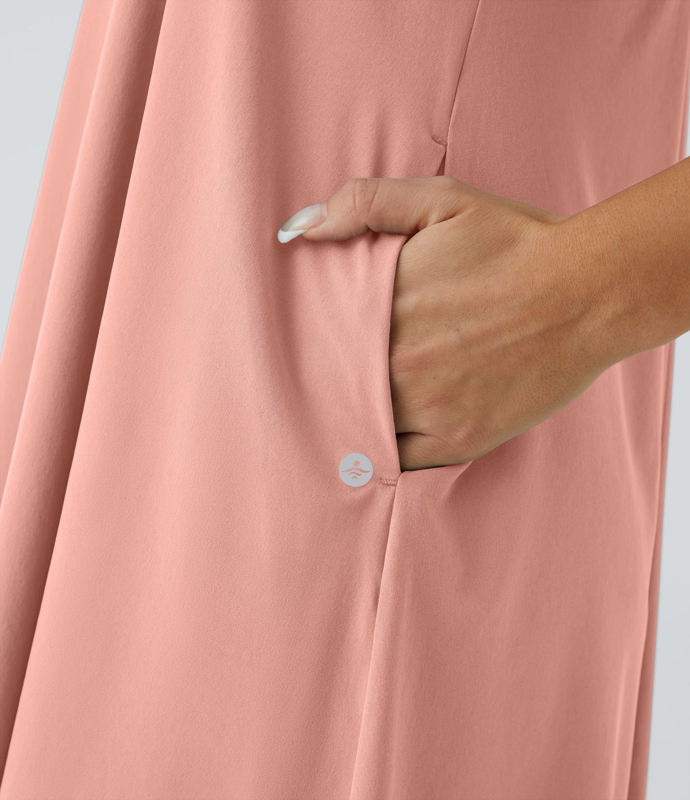 Breezeful™ Backless Racerback Side Pocket High Low Flowy Midi Quick Dry Casual Dress A-C Cups