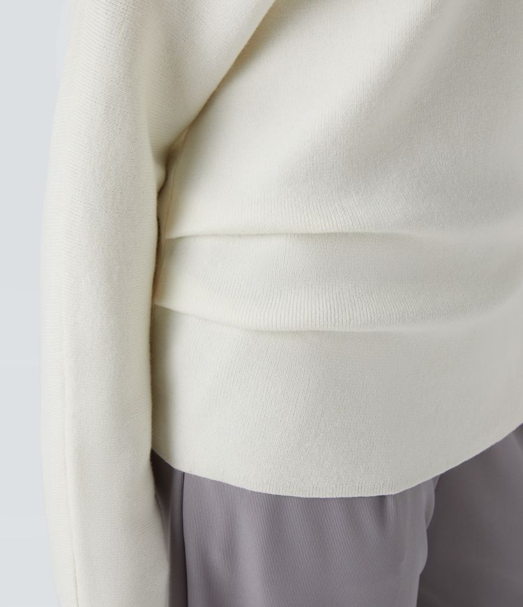 Off Shoulder Long Sleeve Work Sweater