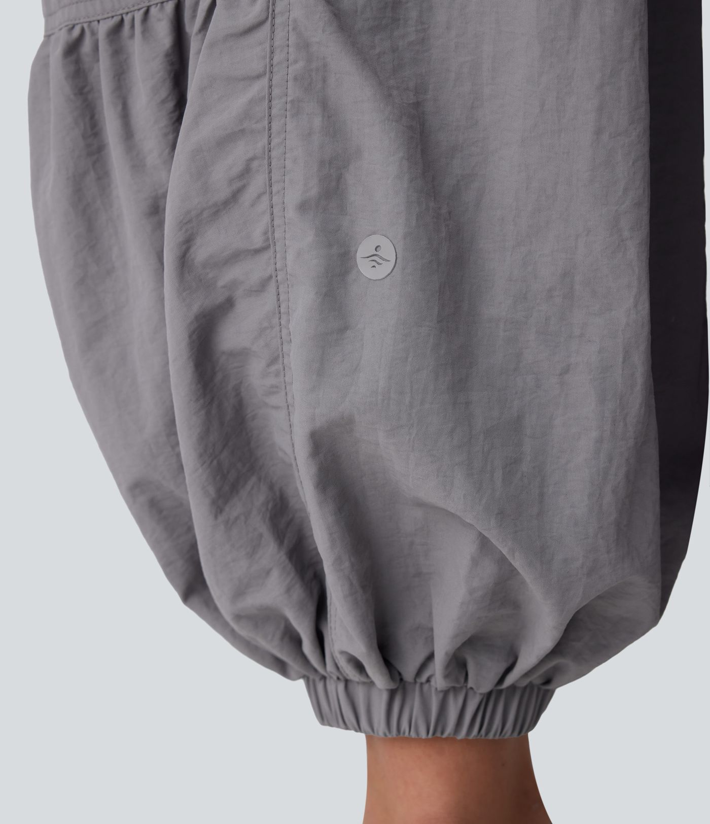 Mid Rise Drawstring Pocket Ruched Parachute Casual Cargo Joggers