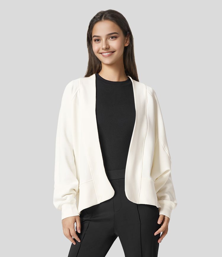 Women’s Batwing Sleeve Solid Casual Jacket HALARA