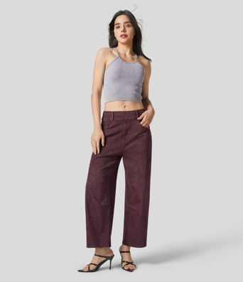 Halara Flex™ Mid Rise Multiple Pockets Colorful Stretchy Knit Casual Tapered Jeans