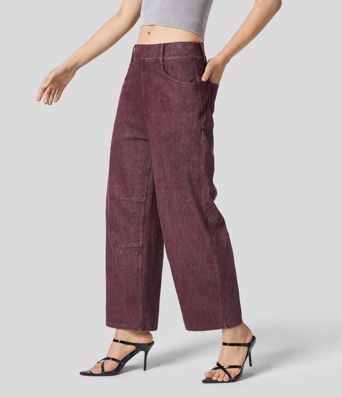 Halara Flex™ Mid Rise Multiple Pockets Colorful Stretchy Knit Casual Tapered Jeans
