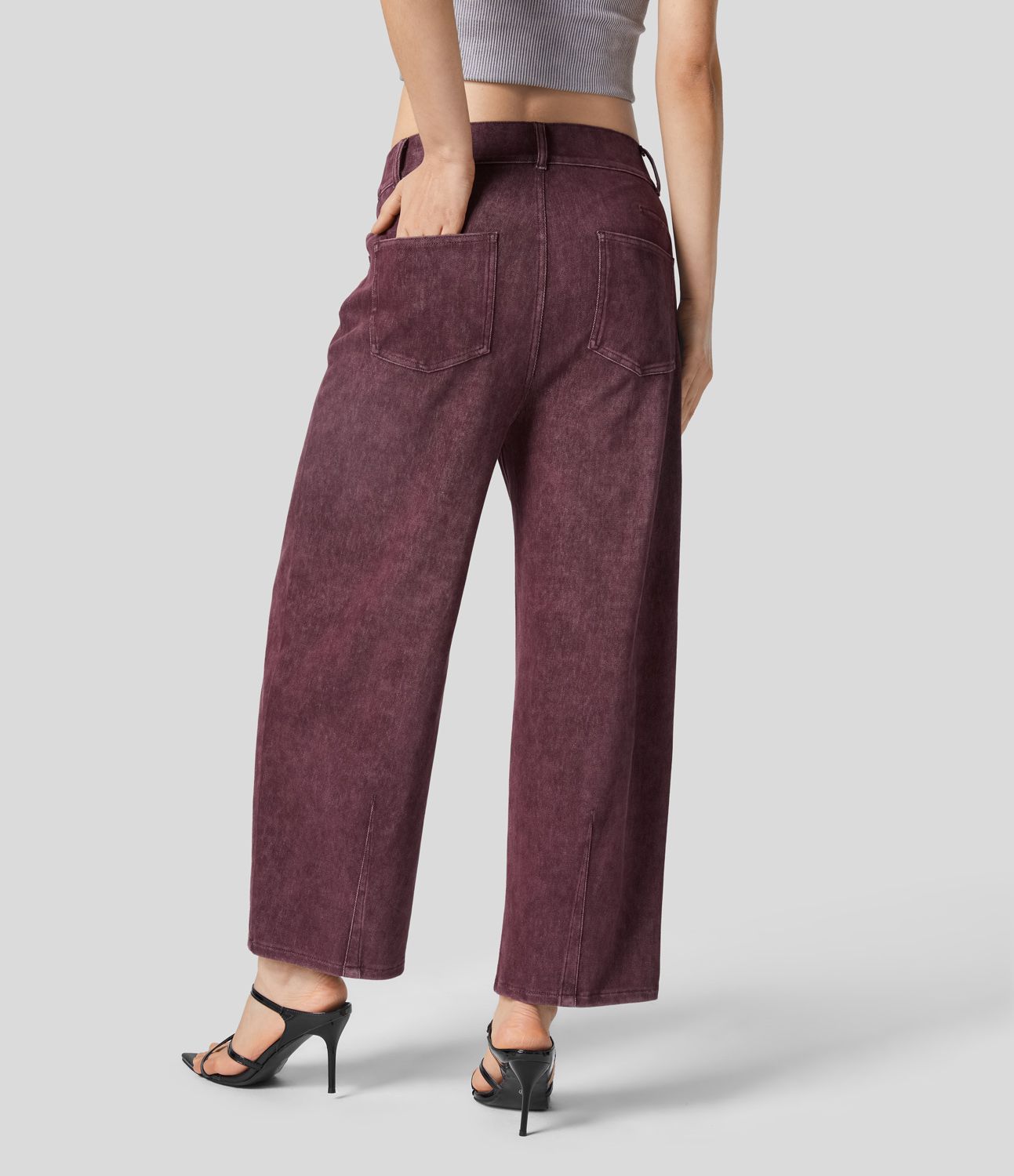 Halara Flex™ Mid Rise Multiple Pockets Colorful Stretchy Knit Casual Tapered Jeans