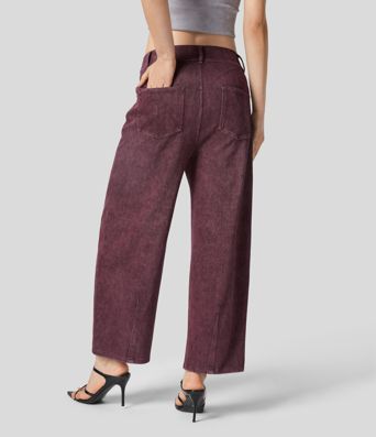 Halara Flex™ Mid Rise Multiple Pockets Colorful Stretchy Knit Casual Tapered Jeans