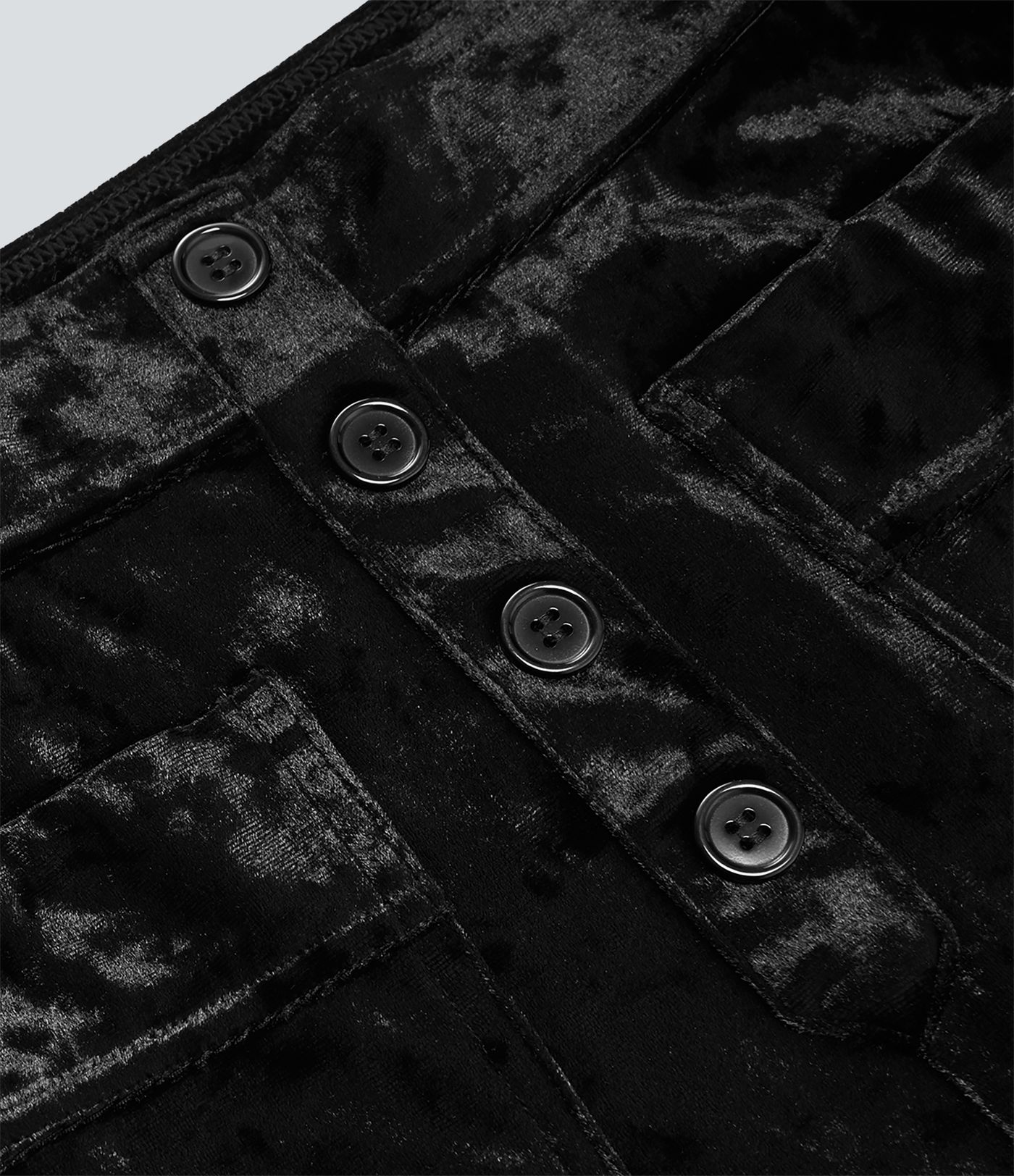 High Waisted Pockets Straight Leg Velvet Casual Pants