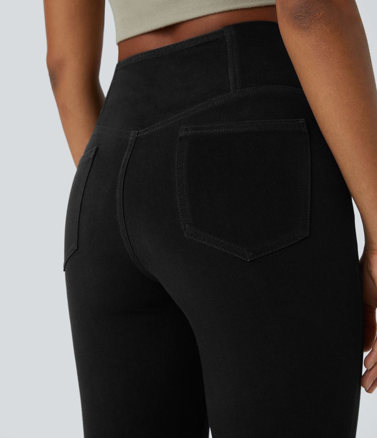 Halara Flex™ High Waisted Crossover Pocket Cool Touch Washed Casual Jeans