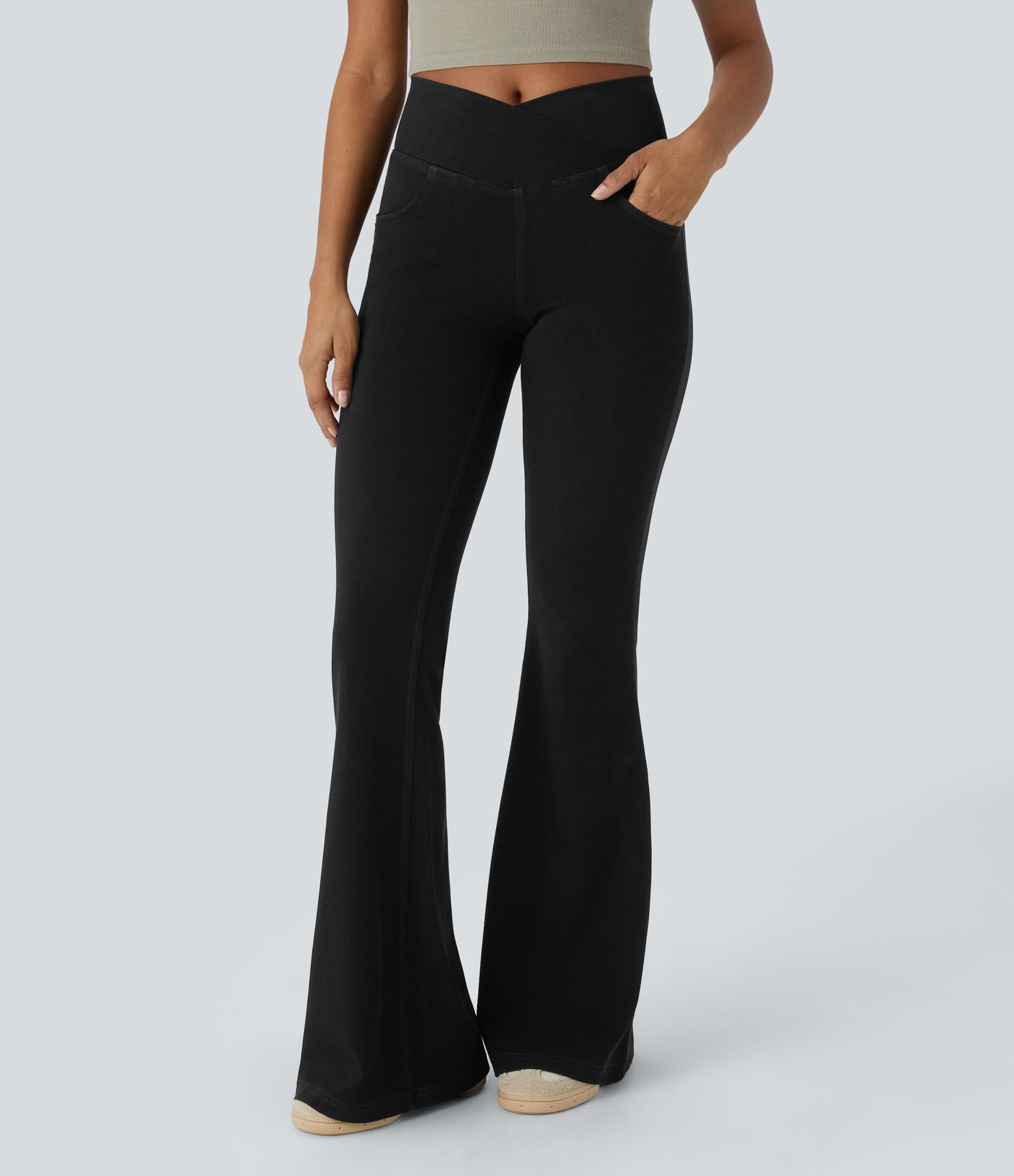 Halara Flex™ High Waisted Crossover Pocket Cool Touch Washed Casual Jeans