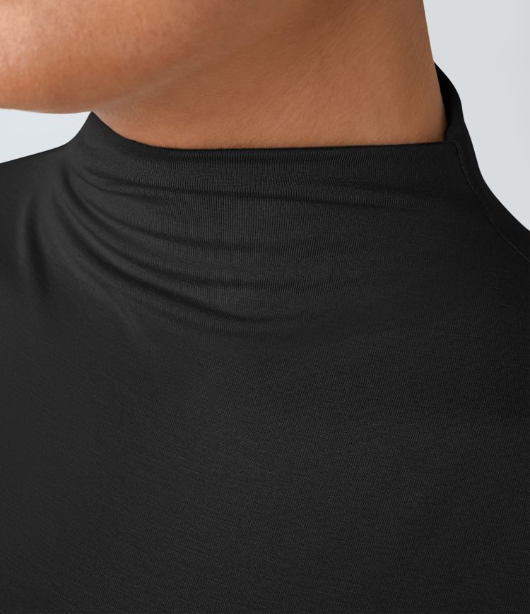 Funnel Neck Peplum Work Tank Top