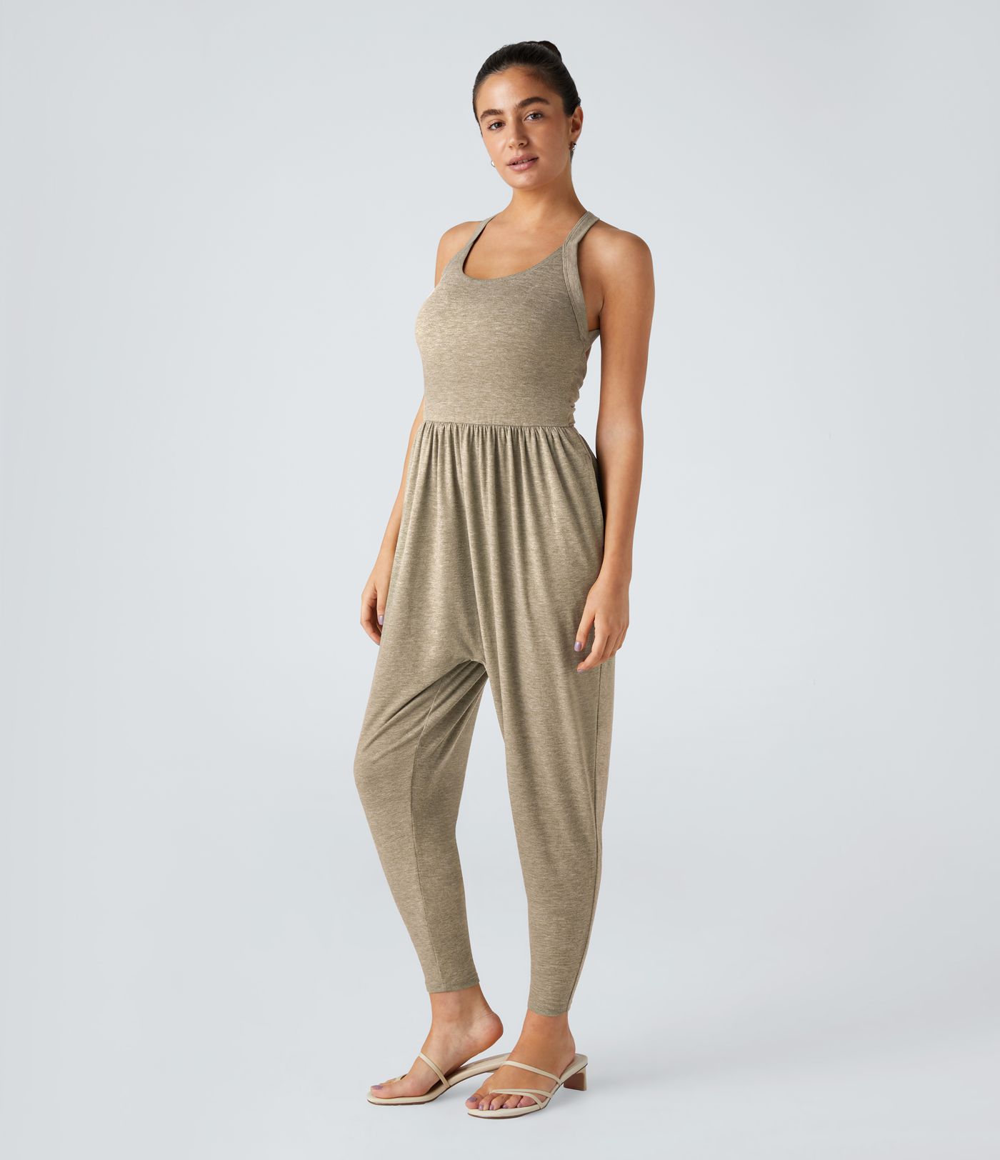 U Neck Pocket Harem Casual Jumpsuit-Easy Peezy Edition