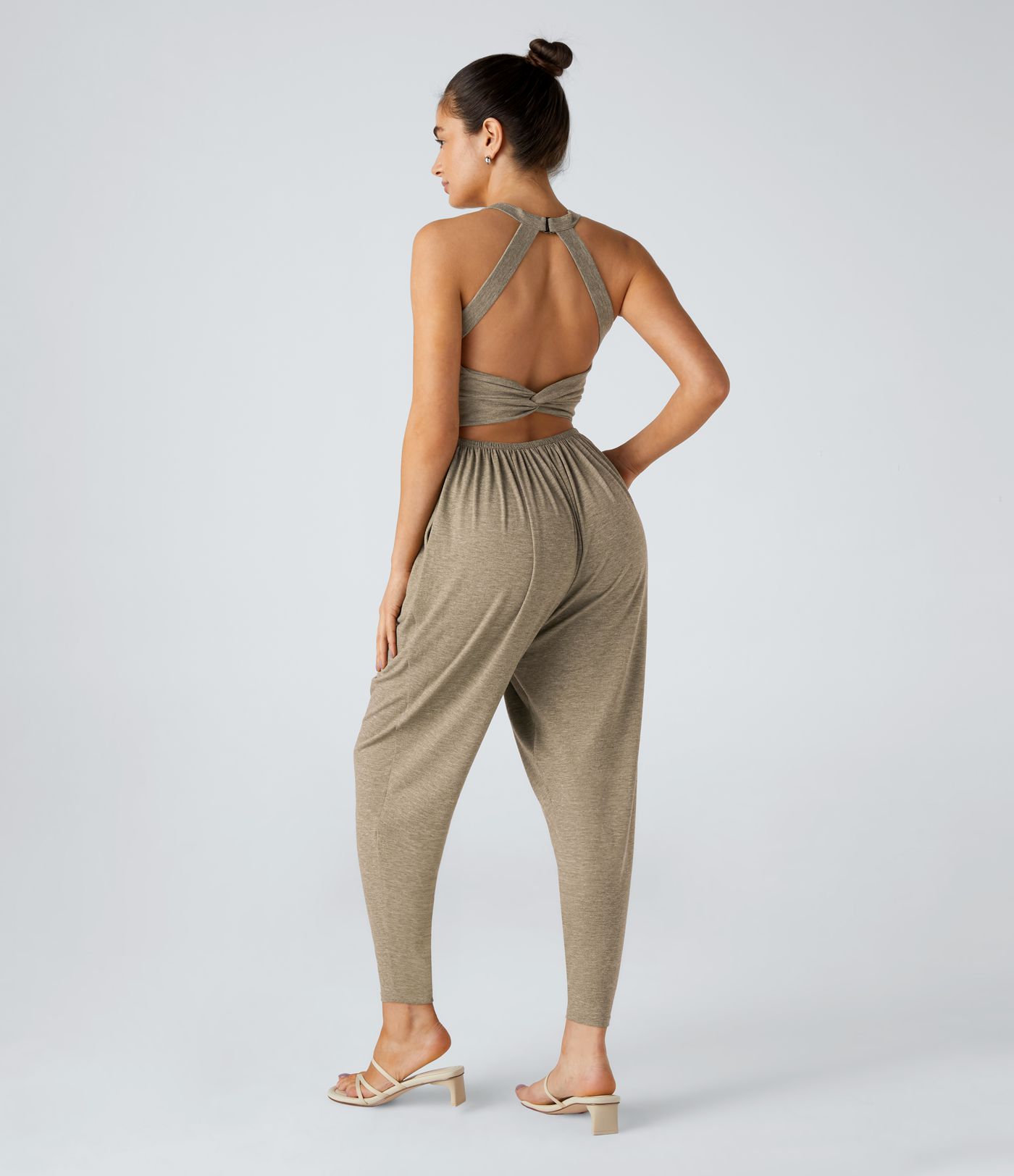 U Neck Pocket Harem Casual Jumpsuit-Easy Peezy Edition