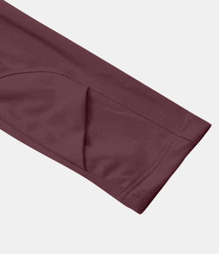 Softlyzero™ Plush Top deportivo yoga media cremallera agujeros para pulgares