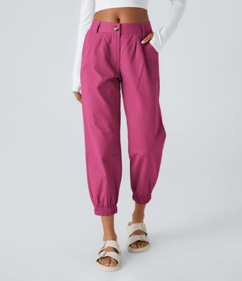 Mid Rise Casual Joggers with Pockets