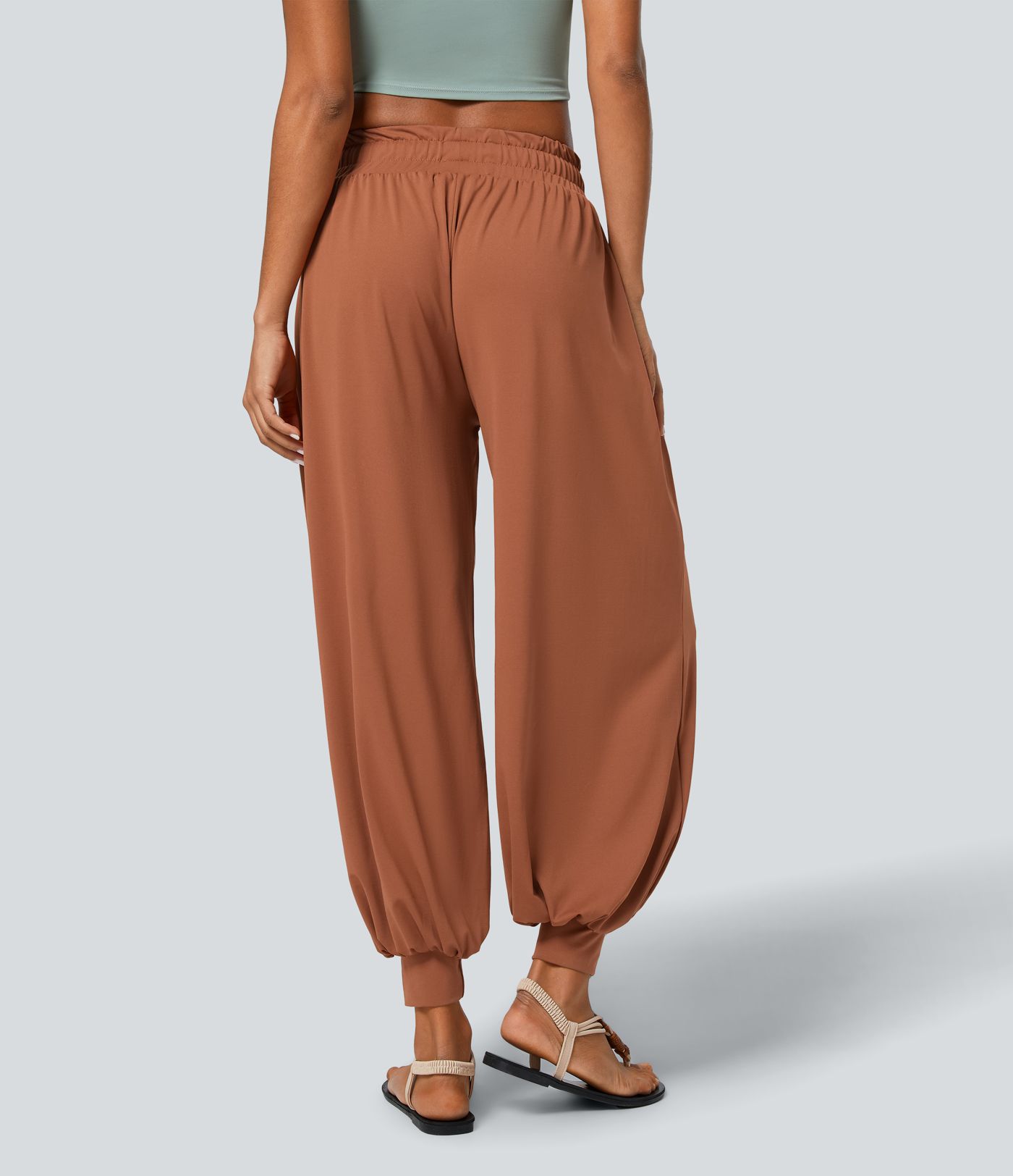 Low Rise Drawstring Pocket Boho Casual Joggers