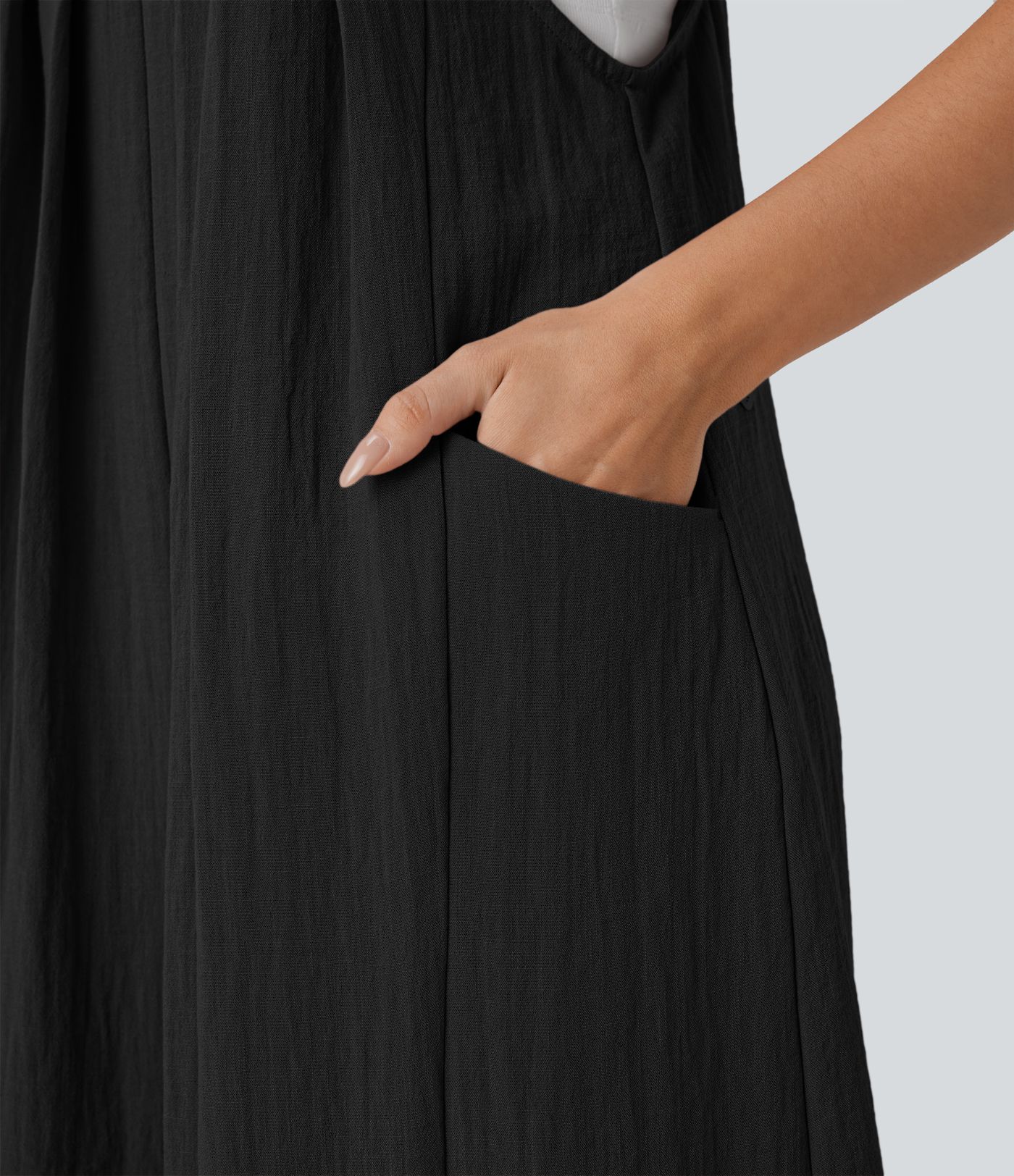 Lässige, fließende Latzhose im Leinen-Look mit Seitentaschen und verstellbaren Trägern