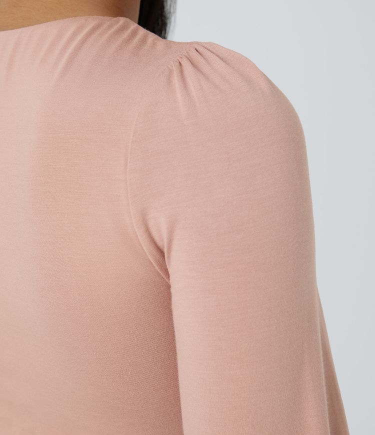 Round neck long sleeve button casual bodysuit