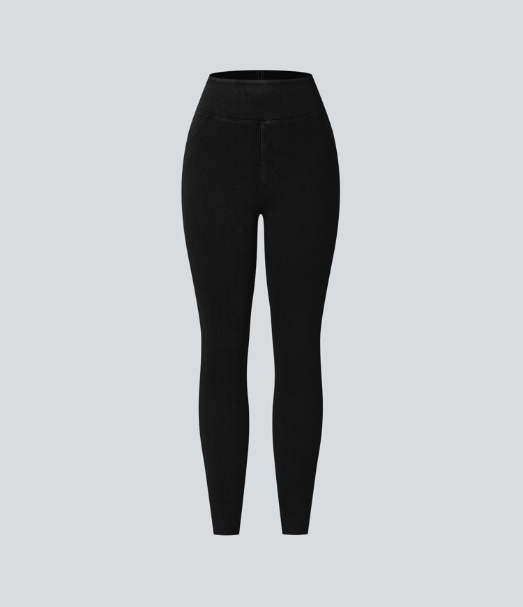 Halara Flex™ High Waisted Denim Tights Scrunch Casual Leggings with Pockets