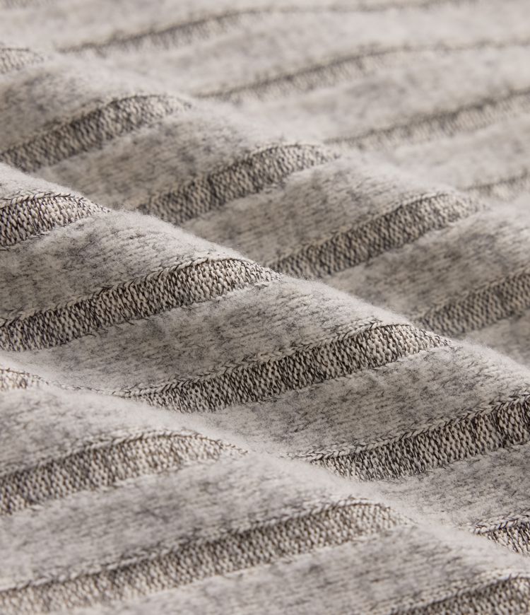 Ribbed Knit Hooded Drawstring Relax Casual Sweatshirt