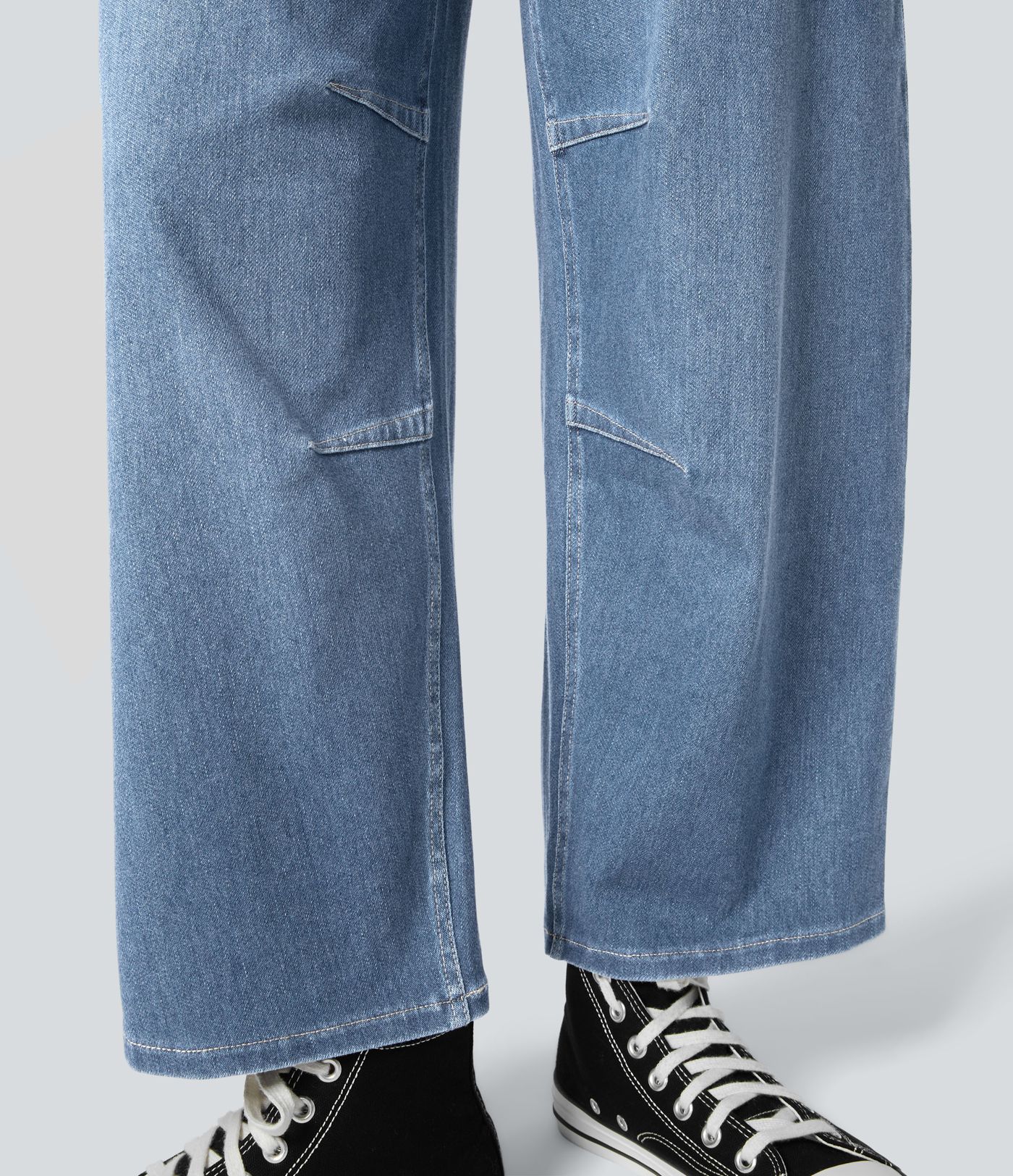 Halara Flex™ Mid Rise Pockets Barrel Leg Work Jeans