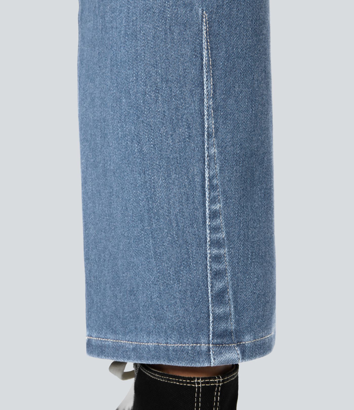 Halara Flex™ Mid Rise Pockets Barrel Leg Work Jeans