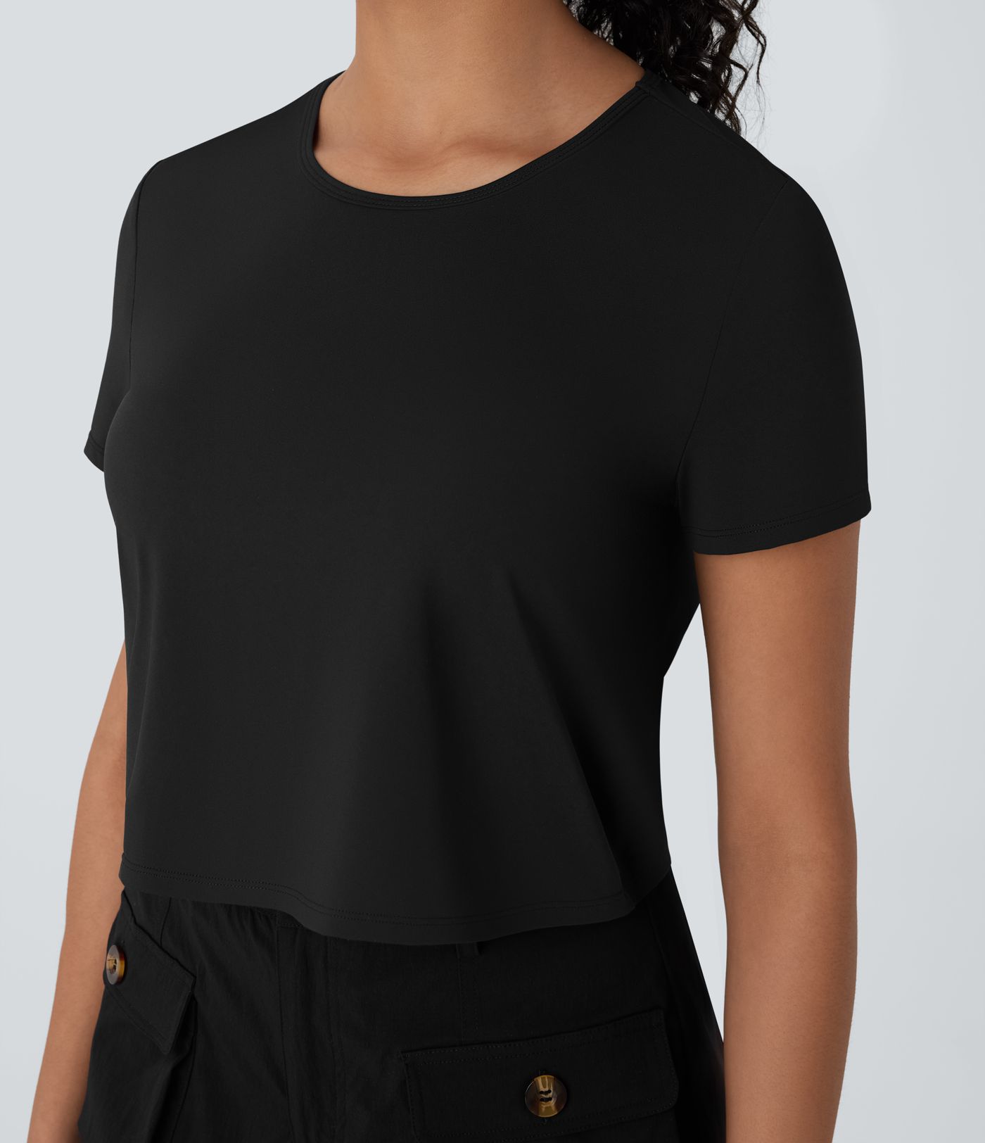 Cut Out Cropped Hiking Sports Top-UPF40+