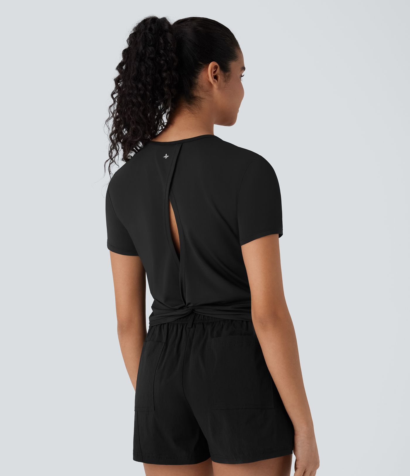 Cut Out Cropped Hiking Sports Top-UPF40+