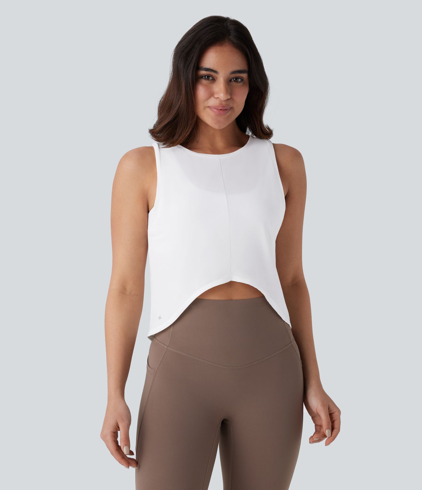 Front and Back Wearable V Shaped Hem Quick Dry Workout Tank Vest Top