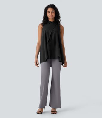 Breezeful™ - Fließende, ärmellose Bluse mit Kragen, Knopfleiste und unsichtbarem Reißverschluss - schnelltrocknend