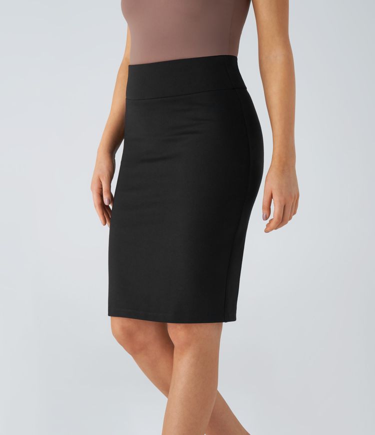 High Waist Split Bodycon Work Pencil Skirt