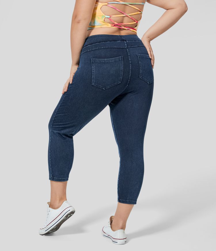 Halara Flex™ Leggings décontractés taille haute en tricot extensible avec poche latérale arrière et grande taille