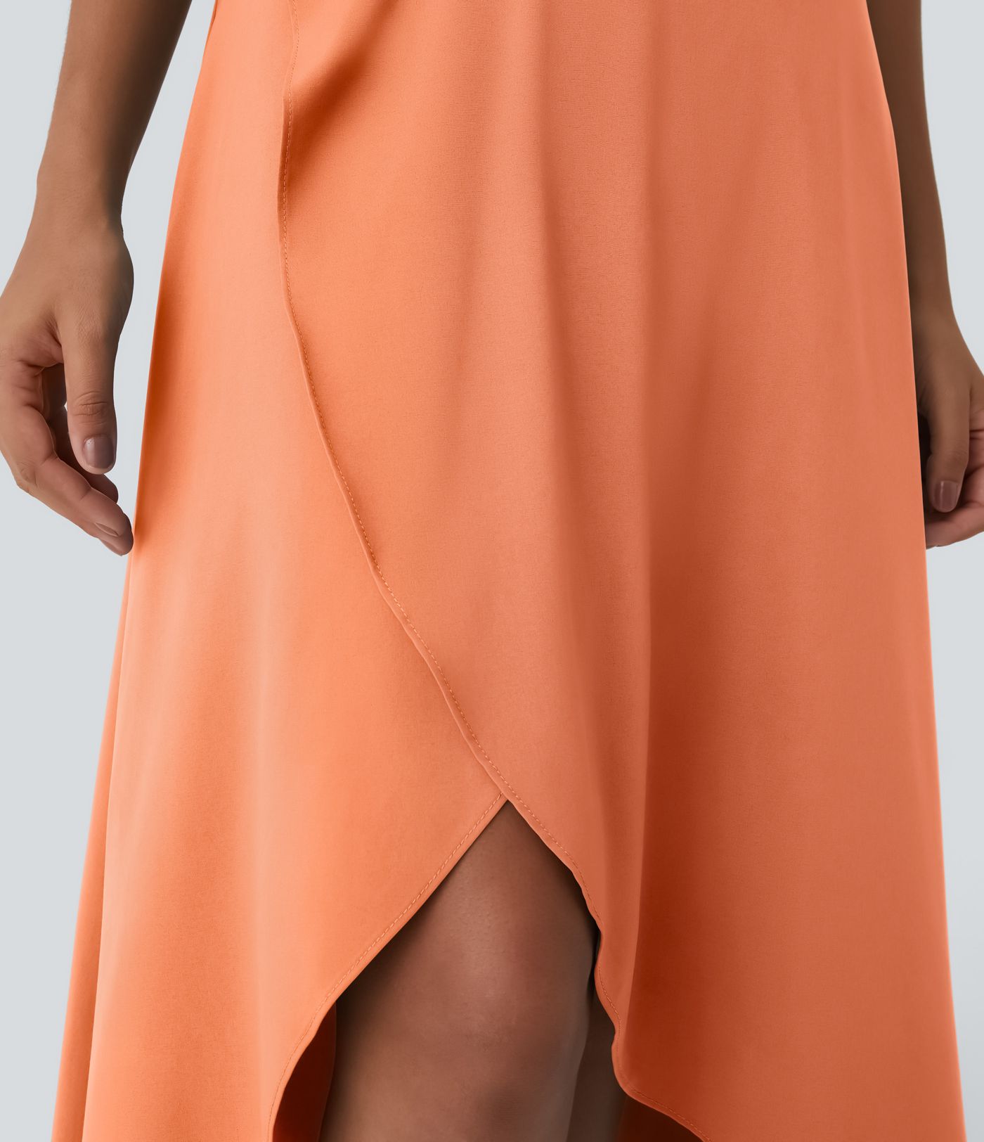 Falda Breezeful™ larga regular tiro alto volante alto bajo 2 en 1 fluida secado rápido