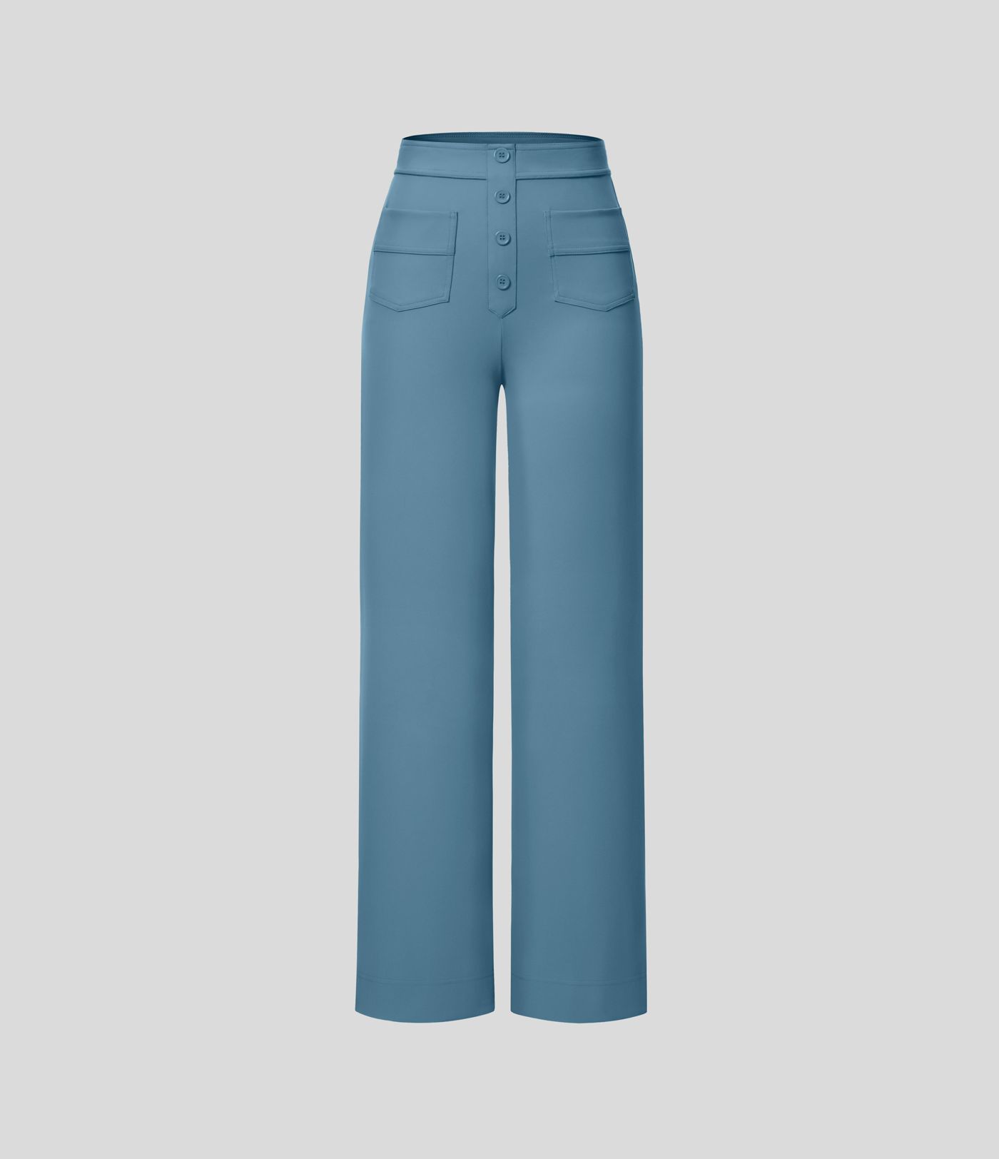 High Waisted with Pockets Straight Leg Stretchy Casual Pants