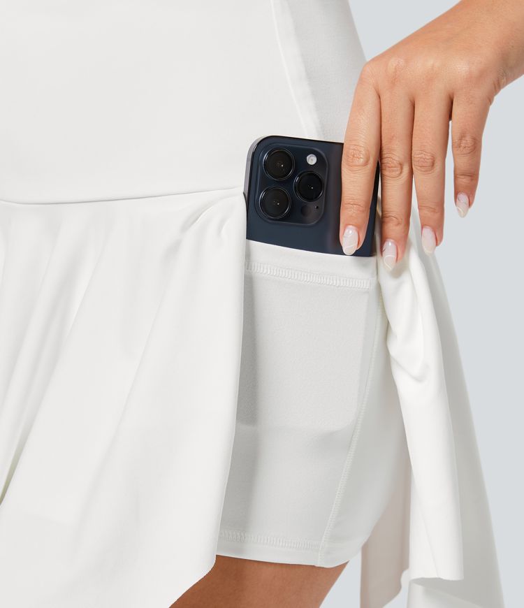 High Waisted 2-in-1 Pocket Hanky Hem Micro Mini Dance Skirt